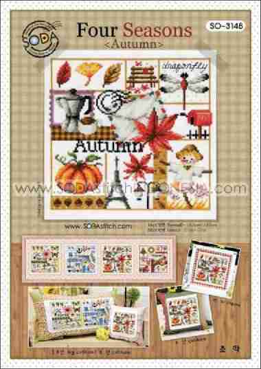 Paket Kristik / Cross Stitch Sodastitch SO-3148 Four Seasons (Autumn) Paket Lengkap