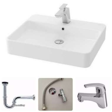 Wastafel Toto LW 950 CJ / Toto LW 950CJ Komplit set (keran dingin)