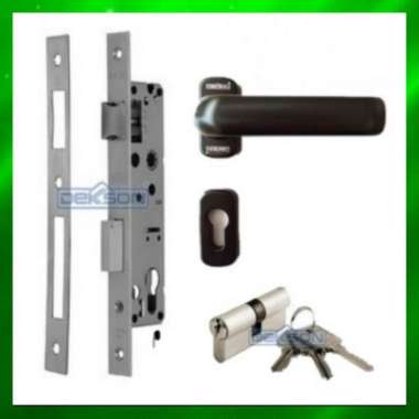 handle roset / kunci pintu aluminium dekson LHR 0816 + kunci black
