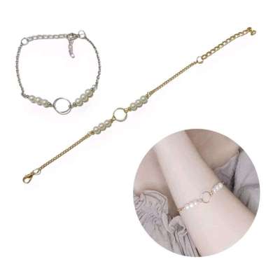 Melaney Pearl O Ring Bracelet Gelang Mutiara Handmade Rantai Gold