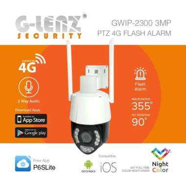 G-LENZ SECURITY 4G PTZ IP CAMERA 3MP DENGAN SLOT SIM CARD (GWIP 2300) NON MEMORY