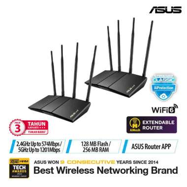 ASUS RT-AX1800HP AX1800 (2 Pack) Dual Band WiFi 6 Router with AiMesh