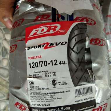 Paketan Ban FDR 120/70-13 & 140/70-13 SPORT ZEVO DEPAN BELAKANG NMAX TUBELESS