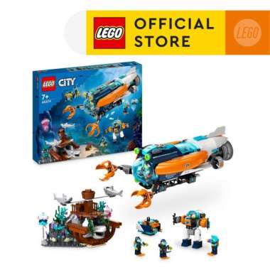 LEGO City 60379 Deep-Sea Explorer Submarine Building Toy Set (842 Pieces) Mainan Balok (7 Tahun+)