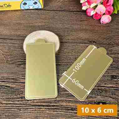 aiGooTan - ALAS CAKE GOLD PERSEGI - Tatakan Kue Mini Slice Cake Board Cakeboard Papan Emas Murah Med