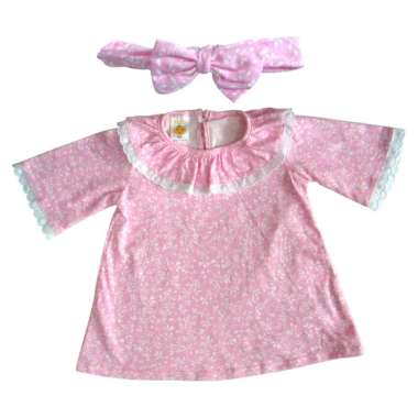 PLEU Dress A-Line Print Renda Dress Anak Perempuan 18 bulan Pink