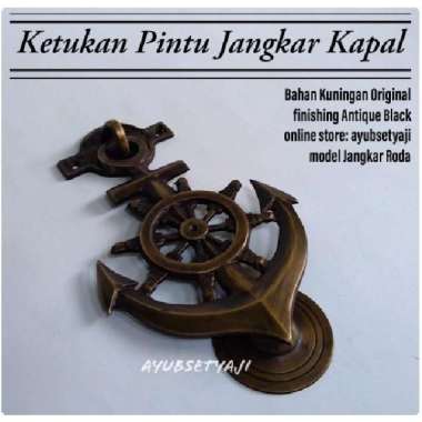 Hiasan Jangkar Kapal Roda Kuningan Ketukan Pintu Rumah Kuningan Antik