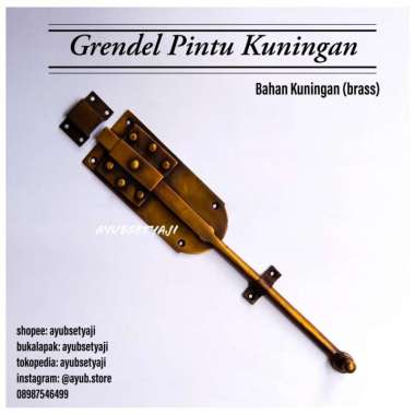 Grendel Pintu Batavia Panjang Kuningan Slot Pintu Portugis Gembok panjang 23cm