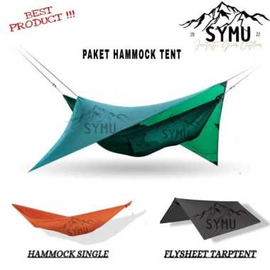 Paket Hammock Tent Flysheet Waterproof Tarp Tent Bivak Tenda + Hamok Gantung Ayunan Camping Paket Co
