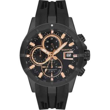 Jam Tangan Quantum HNG893.851 - Jam Tangan Chronograph Pria Hunter Black Rosegold Original