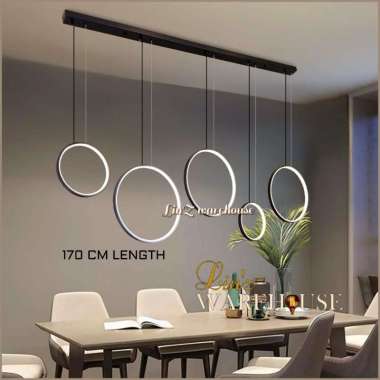 Lampu gantung ISLAND BLACK MINIMALIS LED 5 RING pendant light