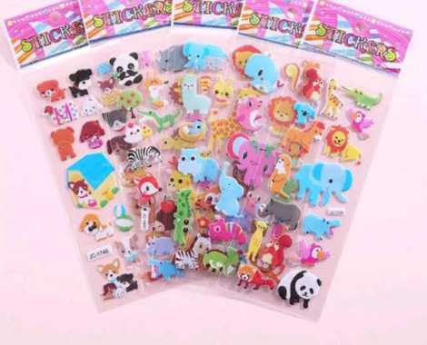 Stiker Timbul Random/Stiker Karakter / Stiker Anak / Stiker Mainan Tempel Grosir Termurah CEWEK