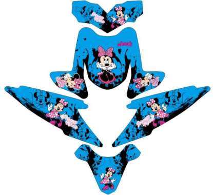 Stiker Full Body Motor Honda Beat Karbu (2008-2012) Minnie Mouse Biru