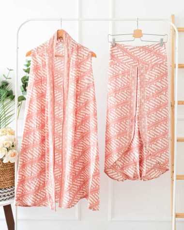 ONESET TANPA LENGAN SETELAN BATIK BAWAHAN OUTER TANPA LENGAN KULOT CASUAL CARDIGAN TANPA LENGAN WANI