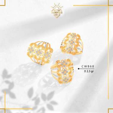 CINCIN WANITA EMAS ASLI KADAR 300 DAN KADAR 375 CINCIN MODEL BARU CWB 68 8K