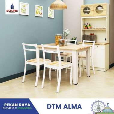 Set Meja Makan + 4 Kursi Dining Set Olympic DTM ALMA