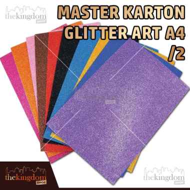 Master Karton Glitter Art A4 Kertas Paper Sparkle Violet Ungu