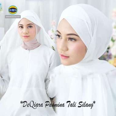 BMS - Pasmina Baby Doll Tali Silang Ceruty Instan / Pasmina Instan PUTIH