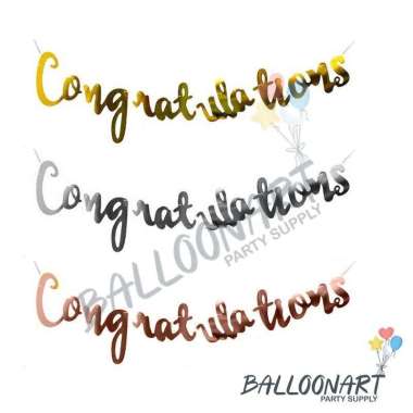 Graduation Banner Latin Congratulation/Banner Wisuda Gold