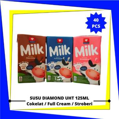 Promo Harga Diamond Milk UHT Full Cream 125 ml - Blibli