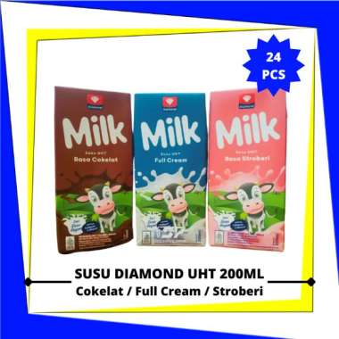 Promo Harga Diamond Milk UHT Strawberry 200 ml - Blibli