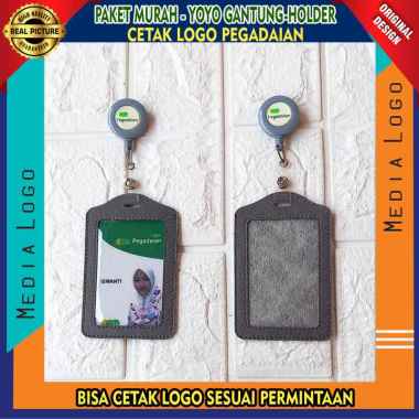 YOYO ID LOGO PEGADAIAN+CARD HOLDER KULIT (Paket Murah)