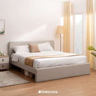 Dekoruma YUI Dipan Tempat Tidur Kayu Queen Size - Ranjang Kasur