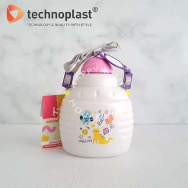 TECHNOPLAST Cat Is In The Air Bottle 600ml | Botol Air Sedotan + Tali CAT PINK