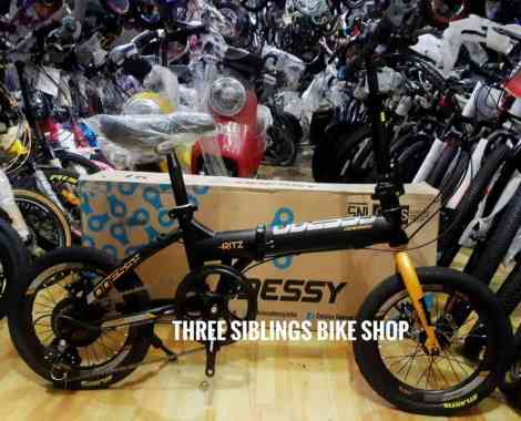 SEPEDA LIPAT ODESSY RITZ 16 INCH 7 SPEED DOUBLE CAKRAM BLACK GOLD