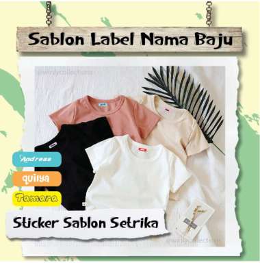 CUSTOM NAMA LABEL SERAGAM SEKOLAH BAJU ANAK STIKER SABLON SETRIKA SIZE S (60 PC)