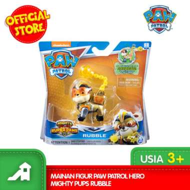 Mainan Figur PAW PATROL Hero Mighty Pups Rubble