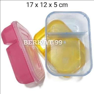 KOTAK / TEMPAT MAKAN / BOX PLASTIK WARNA SEKAT 850ml / LUNCH BOX