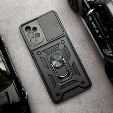 Case Samsung A52S Case Samsung A52 Ring Slide Camera Protector Samsung A52 HITAM