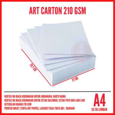 art carton 210 gsm a4 isi 50 lembar / art carton a4 210 gr Multicolor