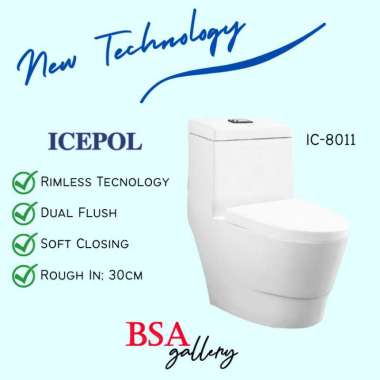KLOSET MONOBLOK RIMLESS ICEPOL IC 8011 / KLOSET ONE PIECE SOFT CLOSING