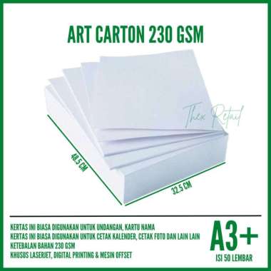 art carton 230 gsm a3 plus isi 50 lembar / art carton a3 plus Multicolor