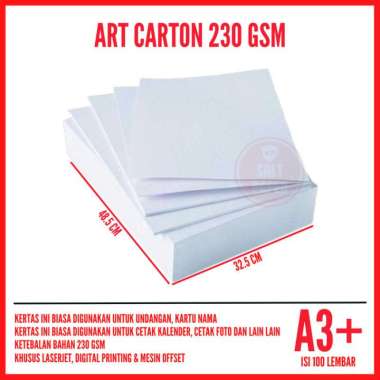 art carton 230 gsm a3 plus isi 100 lembar / art carton a3+ 230gr Multicolor