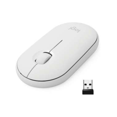 Logitech Pebble Wireless Bluetooth Mouse Silent M350 Putih