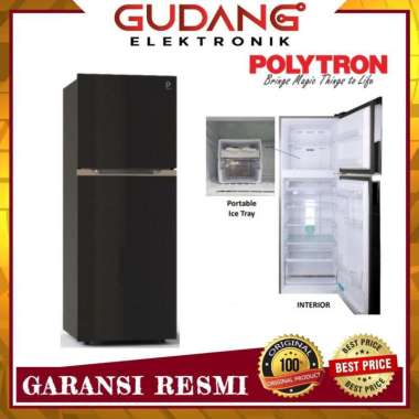 LEMARI ES 2 PINTU POLYTRON PRM 490 Q KULKAS POLYTRON PRM490Q