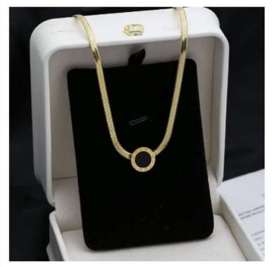 Kalung Titanium Asli Gepeng Liontin Bulat Hitam Anti Karat dan Luntur High Quality Import Kekinian