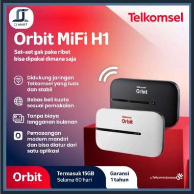 Telkomsel Orbit Mifi H1 Portable Modem Wifi 4G High Speed Bonus Data Hitam