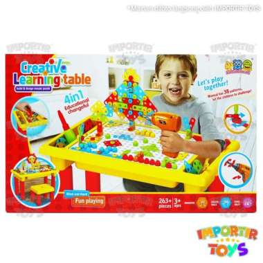 set meja kursi lego learning table peralatan belajar dan bermain anak Multicolor