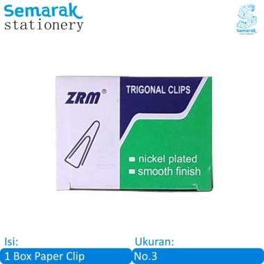 ZRM Trigonal Clips Klip Penjepit Kertas No. 3 [1 Box]