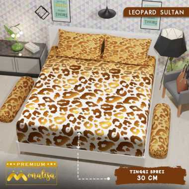 Monalisa Premium Sprei uk 160 / 180 x 200 x T 30 - Motif Dewasa Leopard Sultan 180 x 200