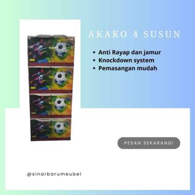 Lemari Pakaian Anak Plastik Akako Karakter 4 susun