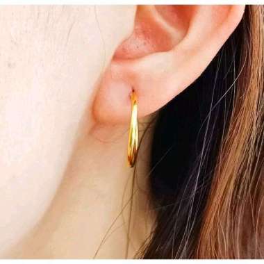 Anting Jipsi Polos Bandul Besar Koleksi Josean Elegant Emas Asli Bandul
