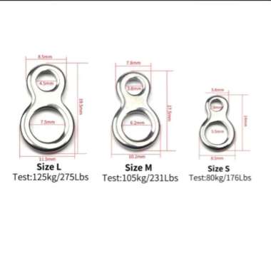 Ring 8 Connector New R Konektor Stainless Penyambung Rantai Burung Model L
