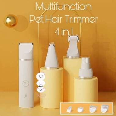 Multifunction Pet clipper 4 in 1 pet hair clipper trimmer grinder Multicolor