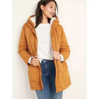 Jaket Winter Wanita Bisa Suhu Minus Anti Air Waterproof Tebal Parka Fur Lapis Velvet Bulu Halus XS C