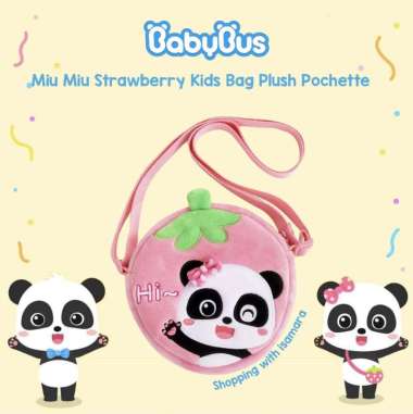 Babybus Miumiu Strawberry Kids Bag Plush Pochette / Tas Selempang anak